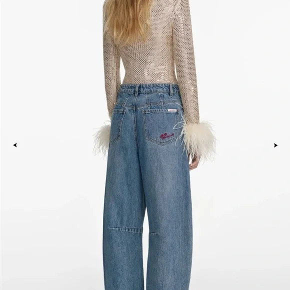 Self-Portrait, CHAMPAGNE RHINESTONE FEATHER TOP - Picture 7 of 17